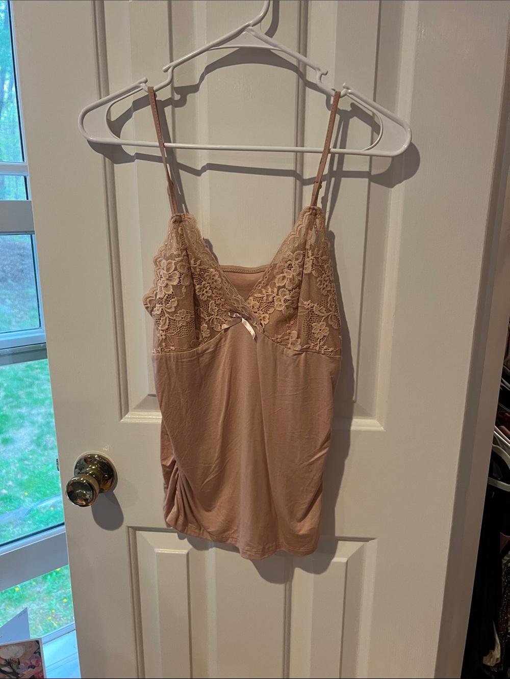 Women's Lace-Trim Camisole Tank Top in Blush